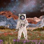 Astronaut,In,Nature,Background,,Surreal,Escapism,Remixed,Media.,Surreal,Escapism