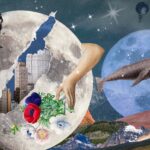 Surreal,Space,Collage,Background,,Nature,Aesthetic.,Moon,Surreal,Aesthetic,Collage